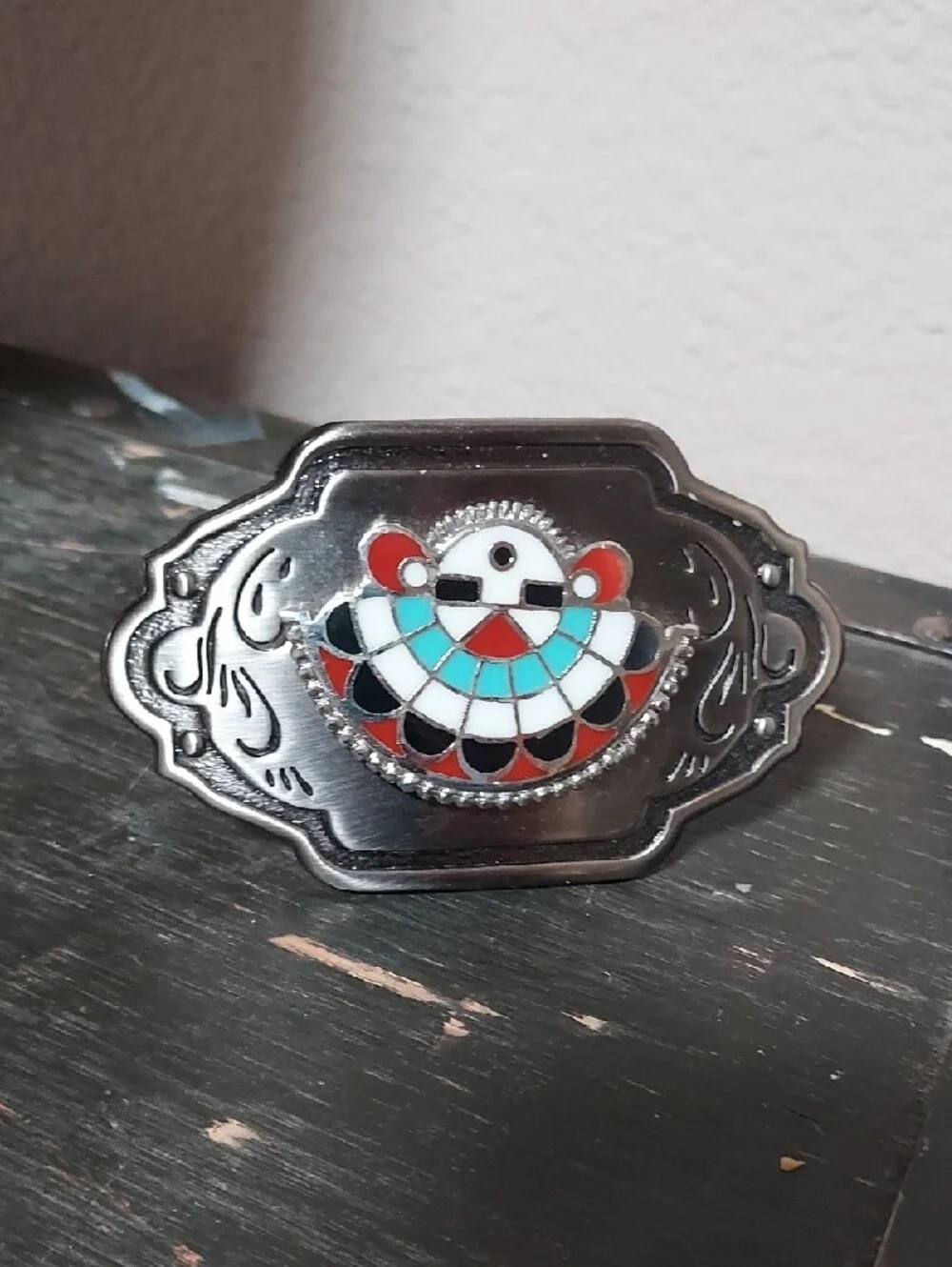 ​☀️ Vintage Southwestern Zuni Sunface Belt Buckle